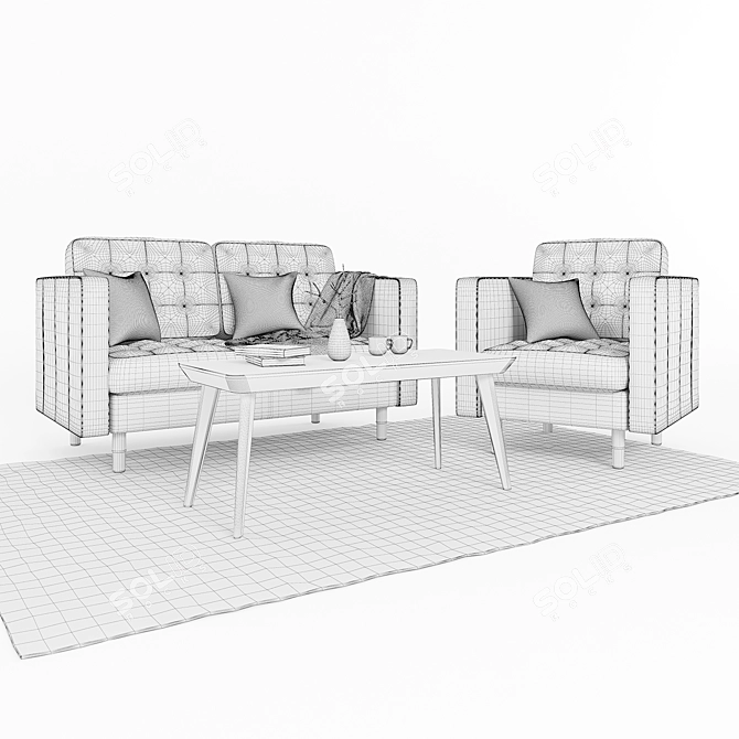 Stylish Landskrona Sofa: Comfortable and Chic 3D model image 3