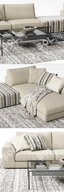 Eole 2: Luxury Corner Sofa with Ottoman 3D model image 2