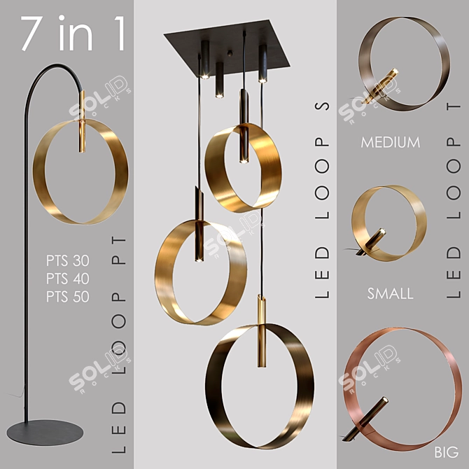 Title: RIFLESSI LED LOOP Collection - Stunning Fixture Set 3D model image 1