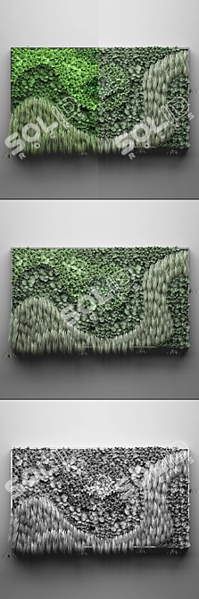 Vertical Green Wall Garden - 18 Modules 3D model image 3