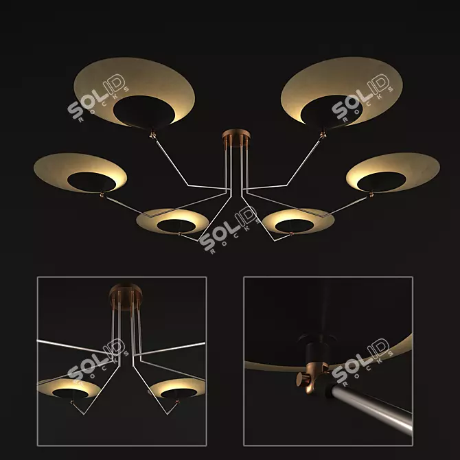 Luxury Lighting Fixture for Ceilings 3D model image 1