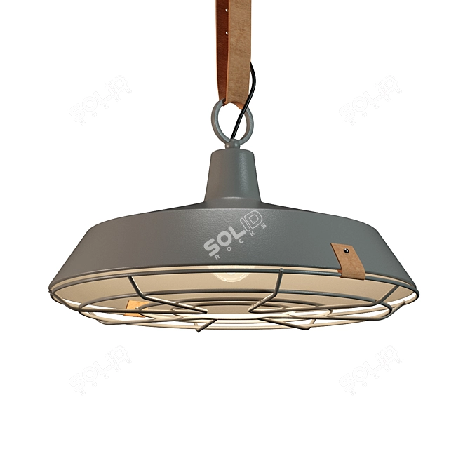 Vintage Industrial Pendant Light 3D model image 1