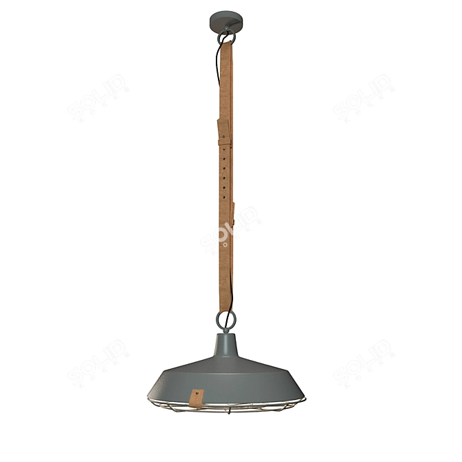 Vintage Industrial Pendant Light 3D model image 2