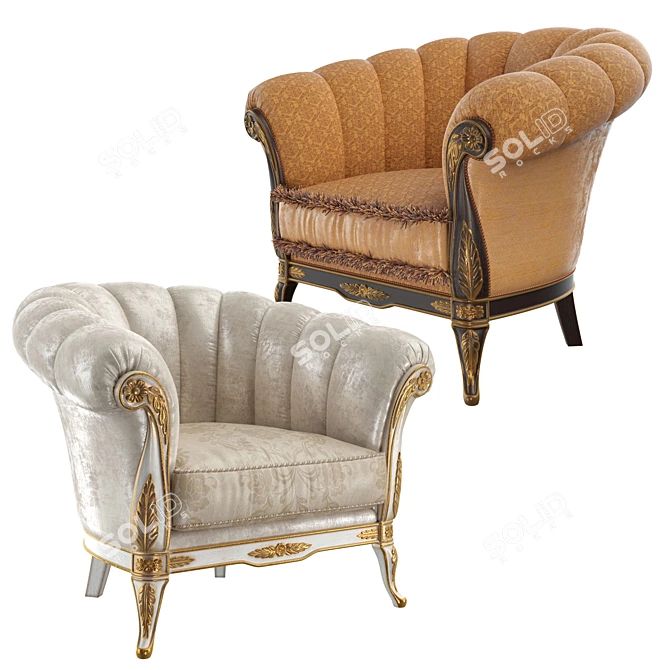 Luxury Boulle Mantel: Exquisite Design 3D model image 1