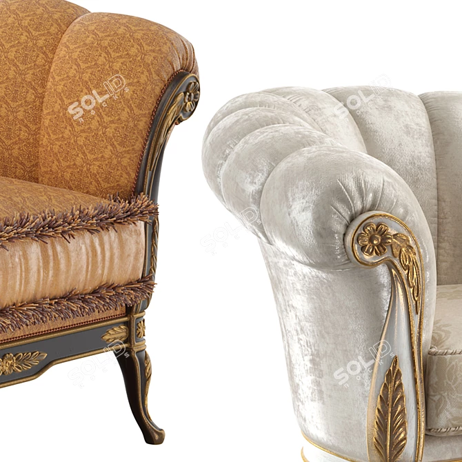 Luxury Boulle Mantel: Exquisite Design 3D model image 2