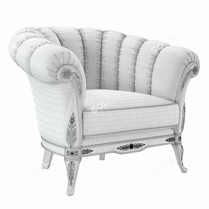 Luxury Boulle Mantel: Exquisite Design 3D model image 3