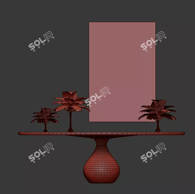 Aqua Contemporary Dining Table 3D model image 3