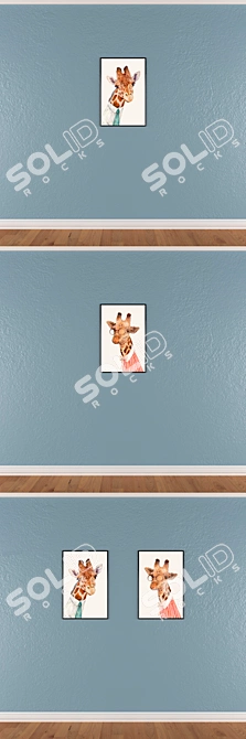 Elegant Wall Painting Set No. 71 3D model image 3