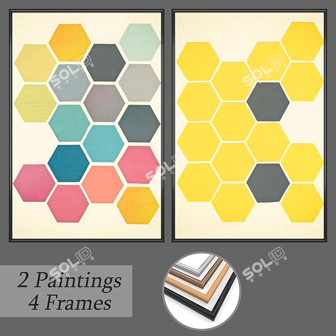 Elegant Wall Art Set 3D model image 1