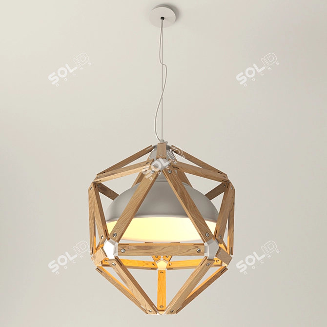Wooden Geometric Pendant - WOO1 3D model image 1