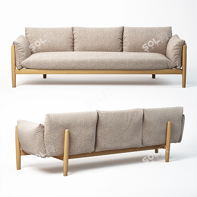 Sleek Tapio Sofa by Paola Lenti 3D model image 1