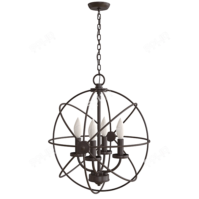 Elegant Crystal Chandelier 3D model image 1