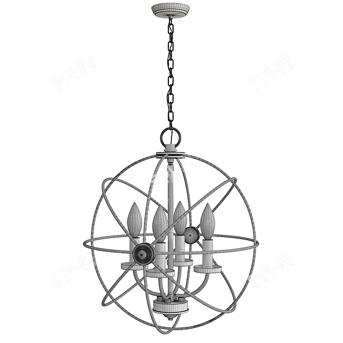 Elegant Crystal Chandelier 3D model image 3