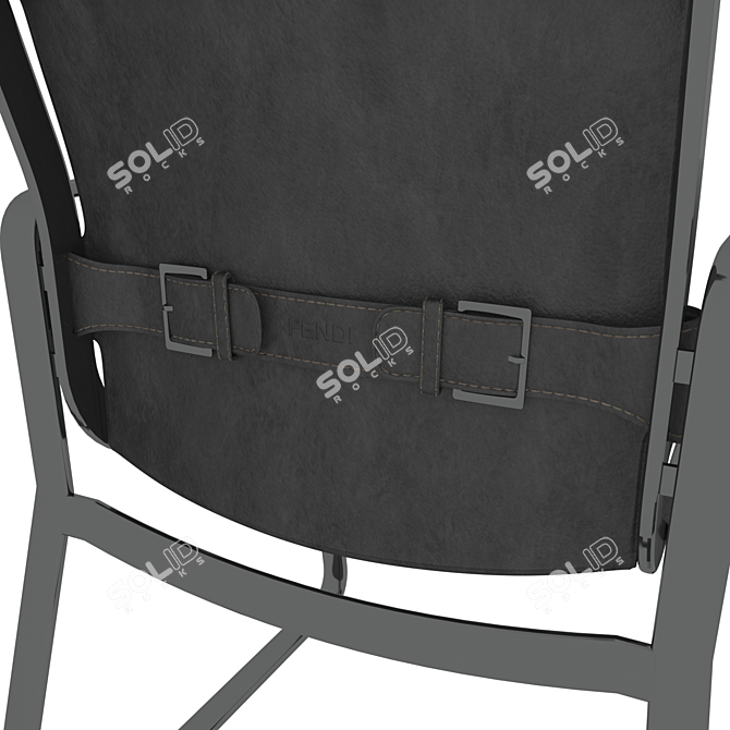 Modern Italian Dining Chair - Blixen Fendi Casa 3D model image 2