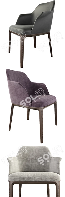 Elegant Poliform Sophie Chair 3D model image 2