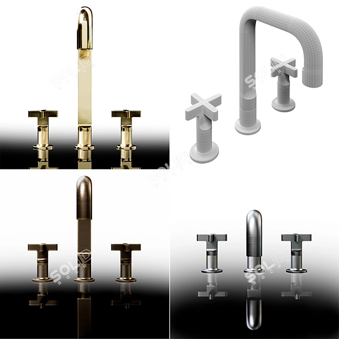 Gessi Inciso+ Basin Mixer: Sleek Design, Multiple Colors 3D model image 3