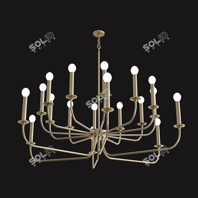 Elegance in Crystal: Charming Chandelier 3D model image 2