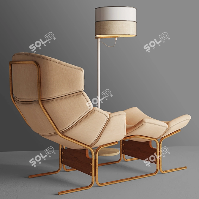 Elegant Laura Torch Floor Lamp 3D model image 2