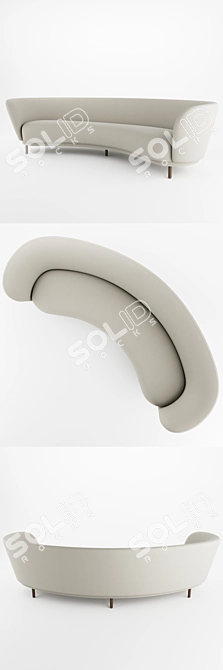 Dandy 4-Seater Sofa: Stylish Seating Solution 3D model image 2