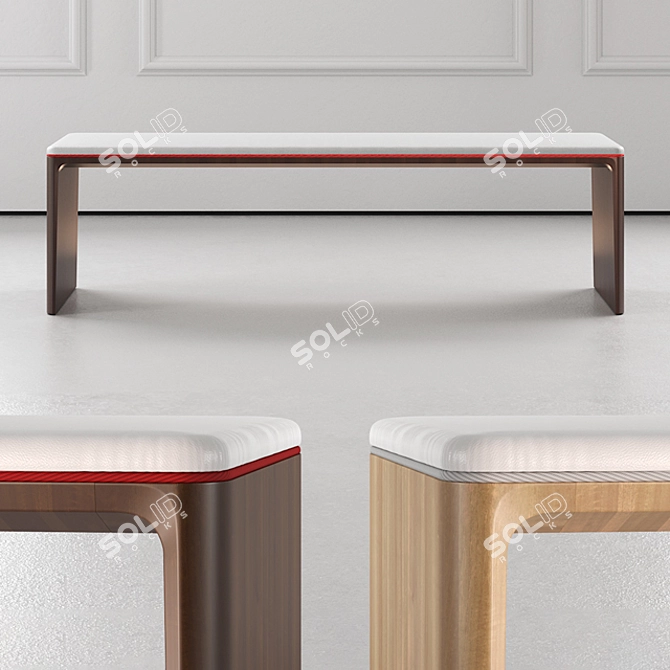 Serene Seating: Pause Bench 3D model image 1