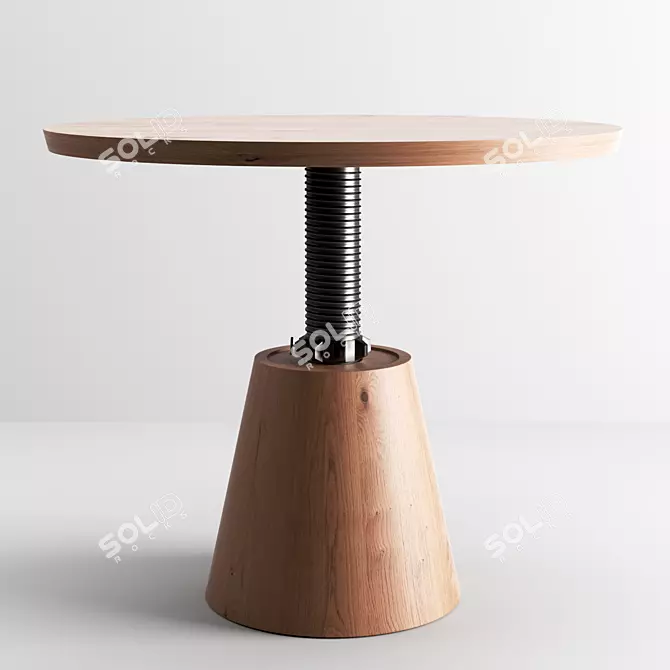 Versatile Height-Adjustable Wood Dining Table 3D model image 1