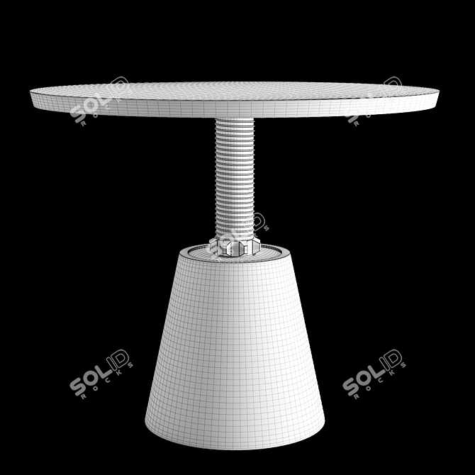 Versatile Height-Adjustable Wood Dining Table 3D model image 2