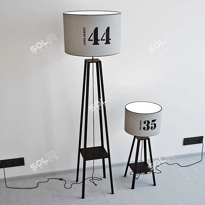 Metropolight Industrial Floor and Table Lamp 3D model image 2