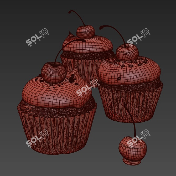 Delicious Homemade Cupcakes 3D model image 3