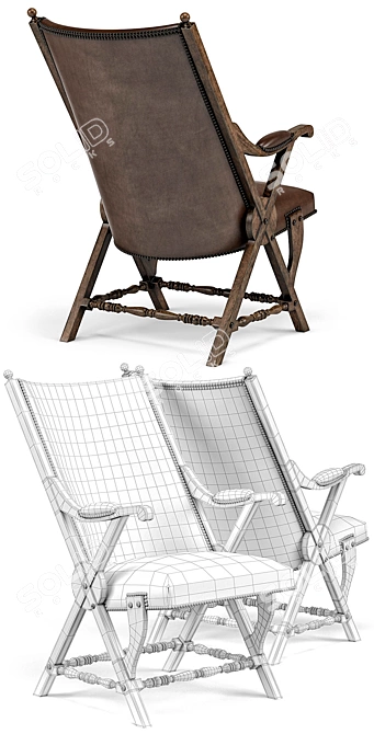 Vintage Observatory Hill Leather Chair 3D model image 3