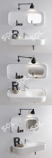 Elegant Corian Washbasin: Fonte 3D model image 2