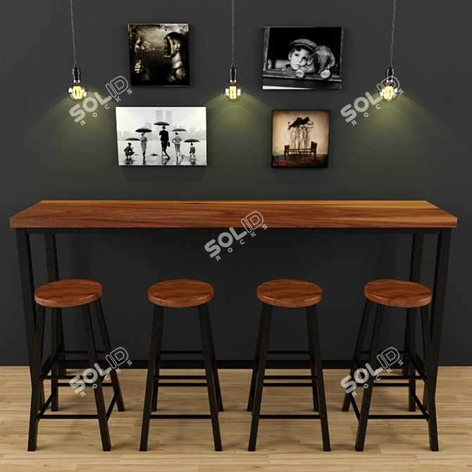 Dine-In Dream: Complete Restaurant Setup 3D model image 1