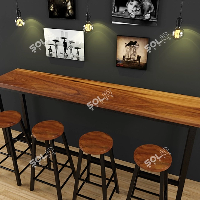 Dine-In Dream: Complete Restaurant Setup 3D model image 2