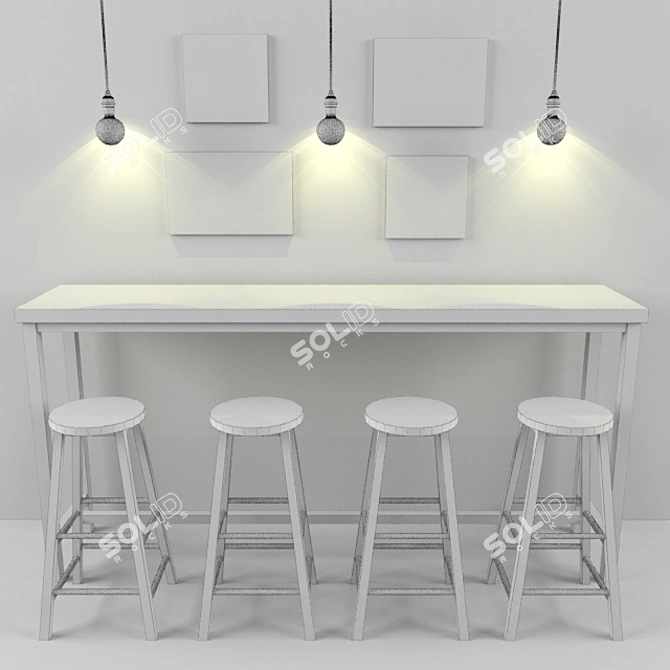 Dine-In Dream: Complete Restaurant Setup 3D model image 3