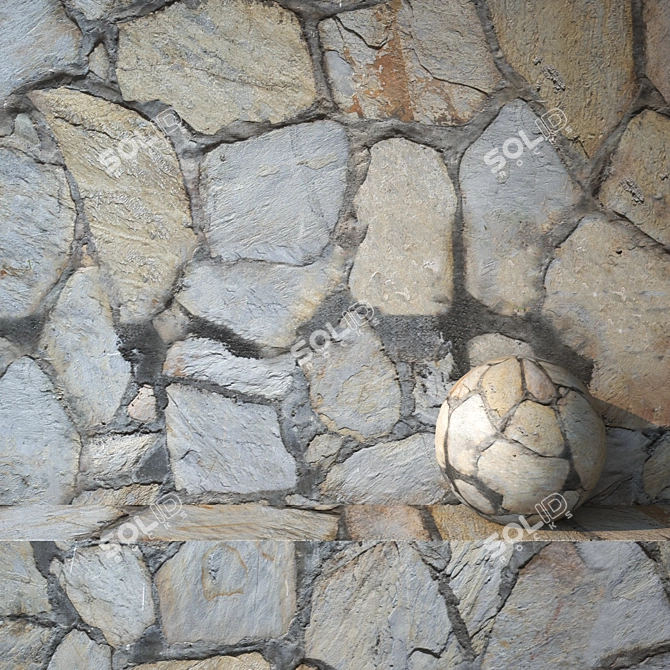 Seamless Natural Stone Tile 3D model image 1