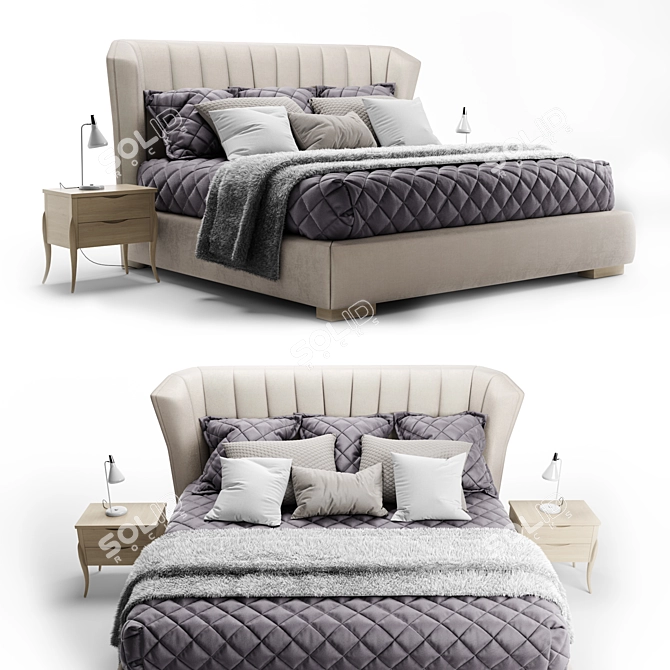 Fratelli Barri Rimini Bed: Italian Elegance for Your Bedroom 3D model image 1