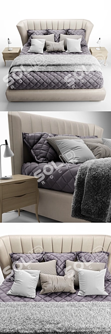 Fratelli Barri Rimini Bed: Italian Elegance for Your Bedroom 3D model image 2