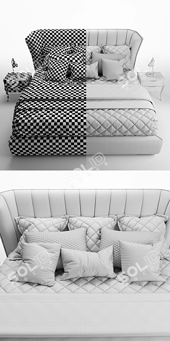 Fratelli Barri Rimini Bed: Italian Elegance for Your Bedroom 3D model image 3