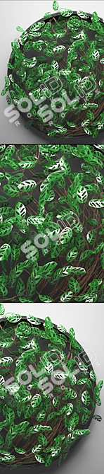 Monstera Vertical Garden Module: Green Wall Décor 3D model image 2