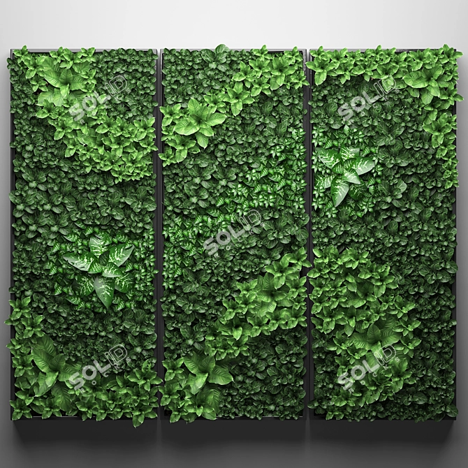 Green Wall Vertical Garden Module 3D model image 1