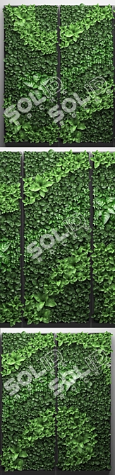 Green Wall Vertical Garden Module 3D model image 2
