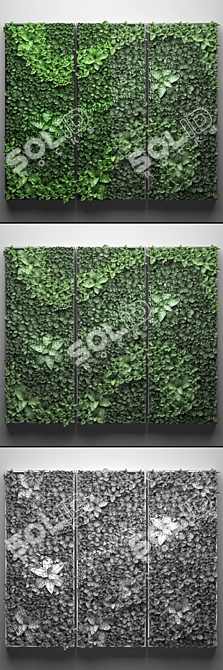 Green Wall Vertical Garden Module 3D model image 3