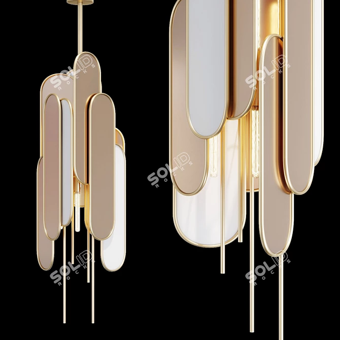 Crystal Love: Rose Quartz Suspension Lamp 3D model image 1