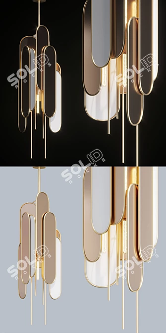 Crystal Love: Rose Quartz Suspension Lamp 3D model image 2