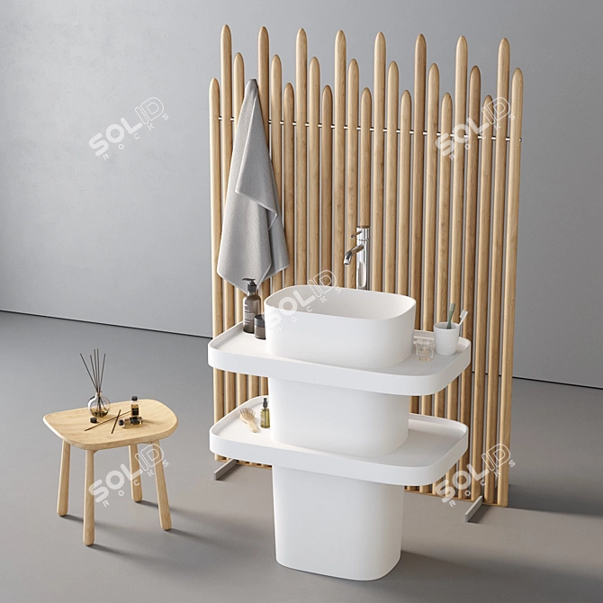 Corian® Freestanding Washbasin | Fonte Totem 3D model image 1