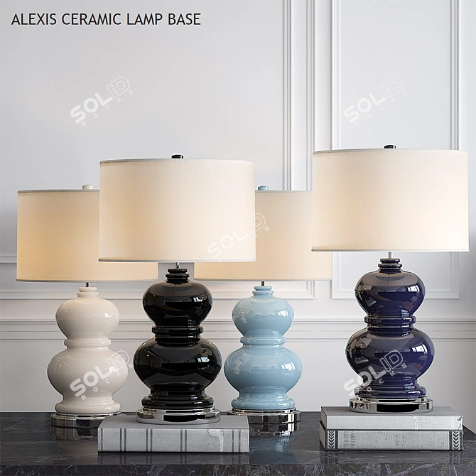 Elegant Ceramic Lamp Base 3D model image 1