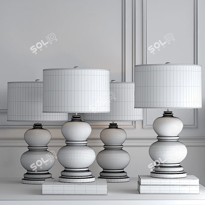 Elegant Ceramic Lamp Base 3D model image 2