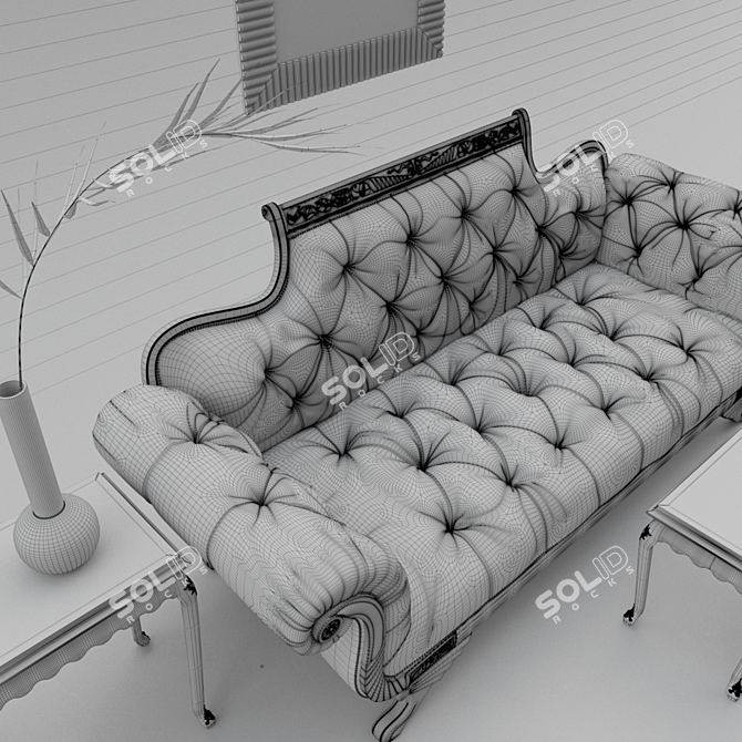 Vintage Elegance: Old Hickory Duncan Sofa 3D model image 3