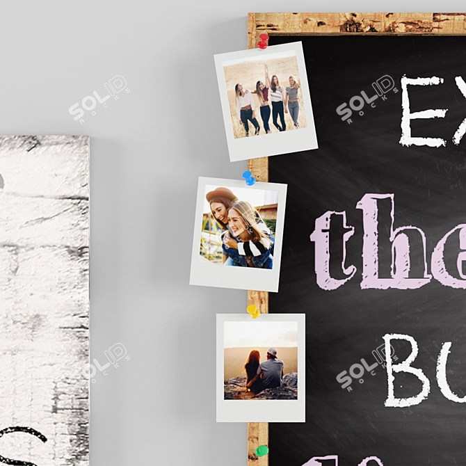 Wooden Text Picture | Family 3D model image 2