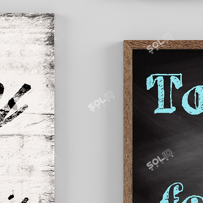 Wooden Text Picture | Family 3D model image 3