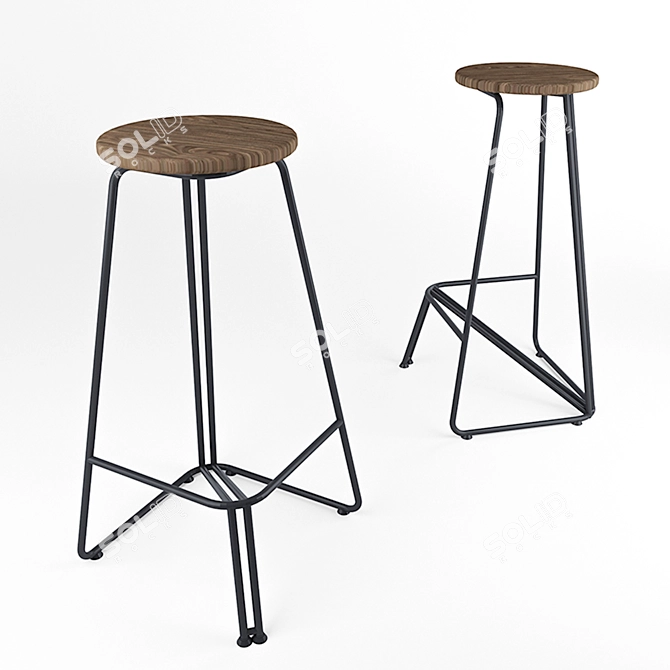 Modern Stingray Bar Stool 3D model image 1